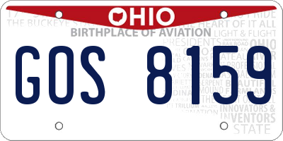 OH license plate GOS8159