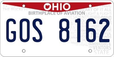 OH license plate GOS8162