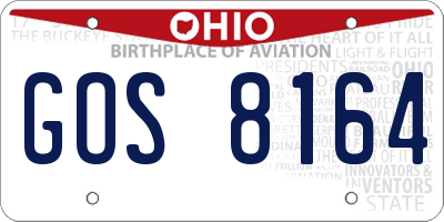 OH license plate GOS8164