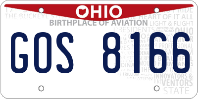 OH license plate GOS8166