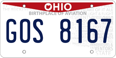 OH license plate GOS8167