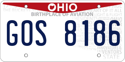 OH license plate GOS8186