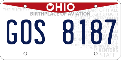 OH license plate GOS8187