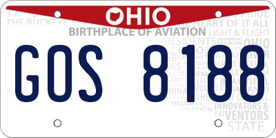 OH license plate GOS8188
