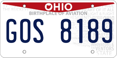 OH license plate GOS8189