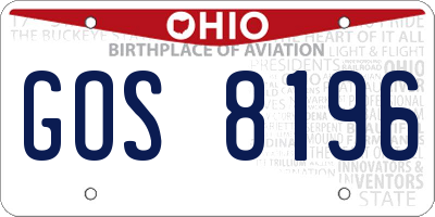 OH license plate GOS8196