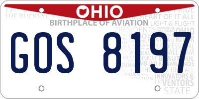 OH license plate GOS8197