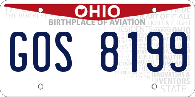OH license plate GOS8199