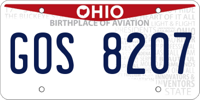 OH license plate GOS8207