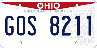 OH license plate GOS8211