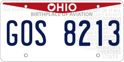 OH license plate GOS8213