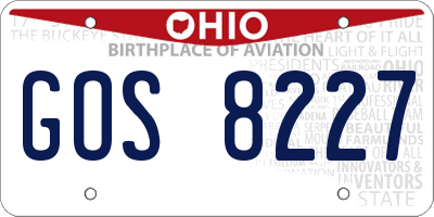 OH license plate GOS8227
