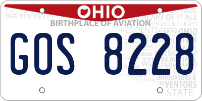 OH license plate GOS8228