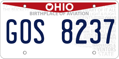OH license plate GOS8237