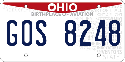 OH license plate GOS8248