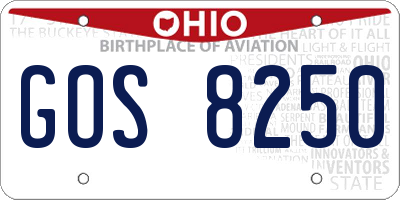 OH license plate GOS8250