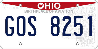 OH license plate GOS8251