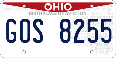 OH license plate GOS8255