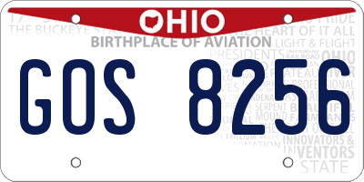 OH license plate GOS8256