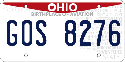 OH license plate GOS8276