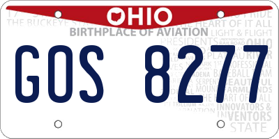 OH license plate GOS8277