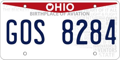 OH license plate GOS8284