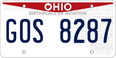 OH license plate GOS8287