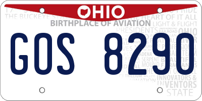 OH license plate GOS8290