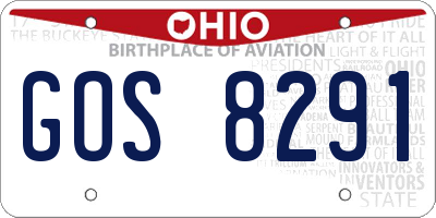OH license plate GOS8291