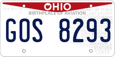 OH license plate GOS8293