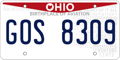 OH license plate GOS8309