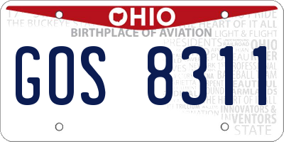 OH license plate GOS8311
