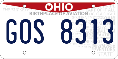 OH license plate GOS8313