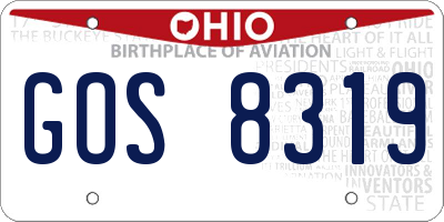 OH license plate GOS8319