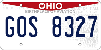 OH license plate GOS8327