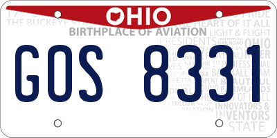 OH license plate GOS8331