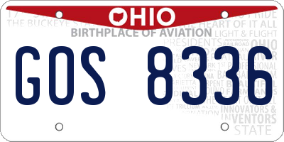 OH license plate GOS8336