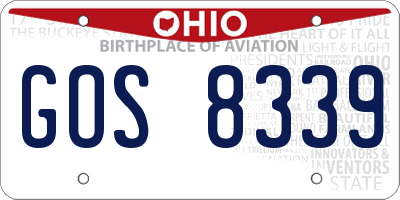 OH license plate GOS8339