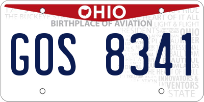 OH license plate GOS8341