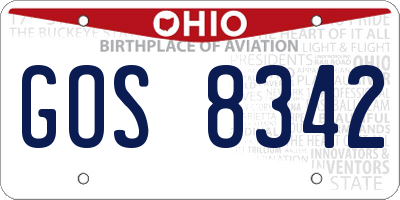 OH license plate GOS8342