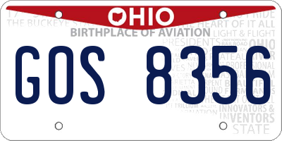 OH license plate GOS8356