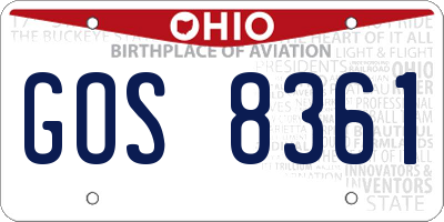 OH license plate GOS8361