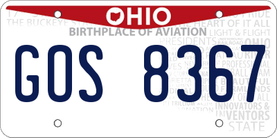 OH license plate GOS8367
