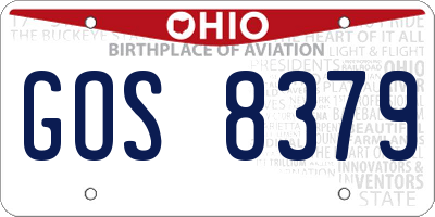 OH license plate GOS8379