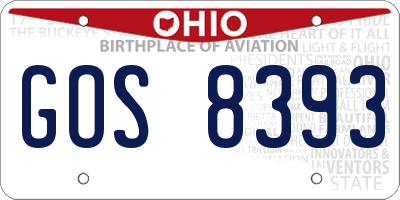 OH license plate GOS8393