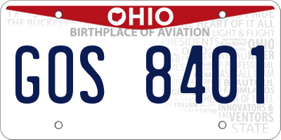 OH license plate GOS8401