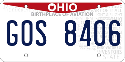 OH license plate GOS8406