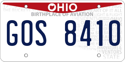OH license plate GOS8410
