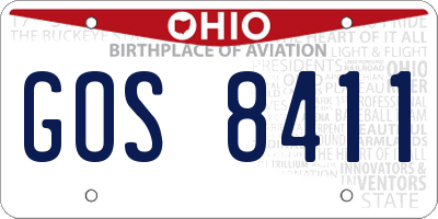 OH license plate GOS8411