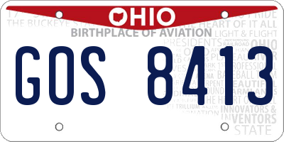 OH license plate GOS8413